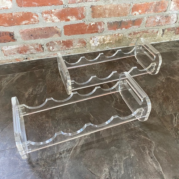 Vintage Lucite Wine Rack Mid Century Clear Acrylic‎ - Picture 2 of 7